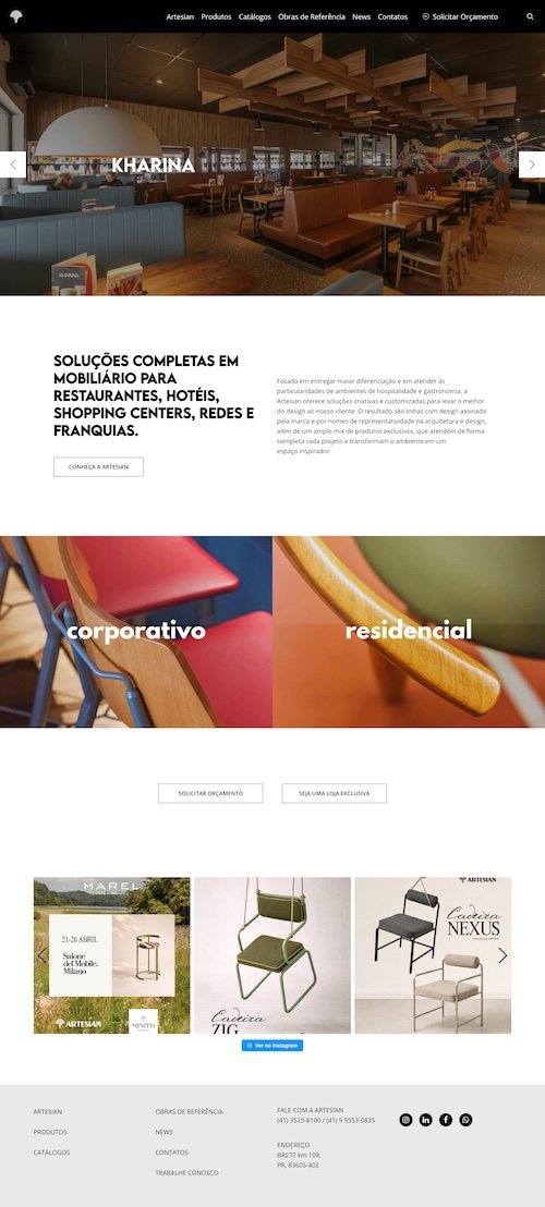 Loja Artesian Moveis - exemplo de e-commerce Moveis