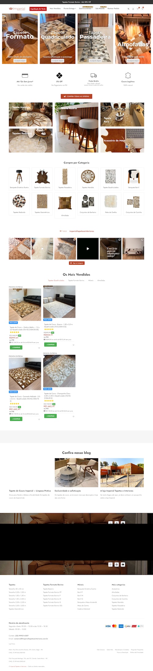 Loja Imperial Tapetes e Interiores - exemplo de e-commerce Decoracao