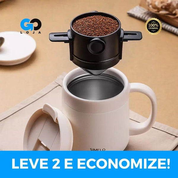 Filtro para Café e Chá GOFilter® - Revestimento de Inox e Reutilizável (LEVE 2 E ECONOMIZE) - goloja